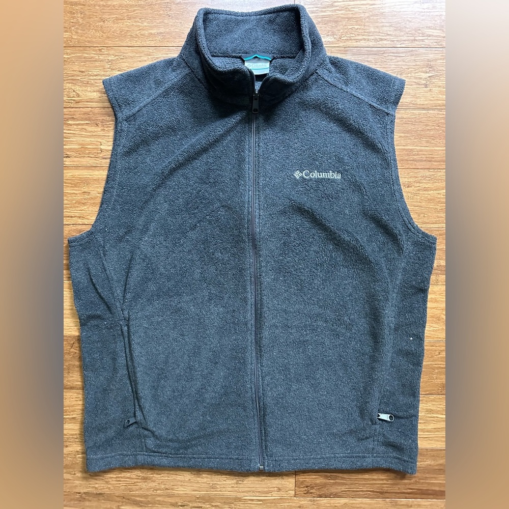 Columbia Fleece Vest Men's L Charcoal Gray